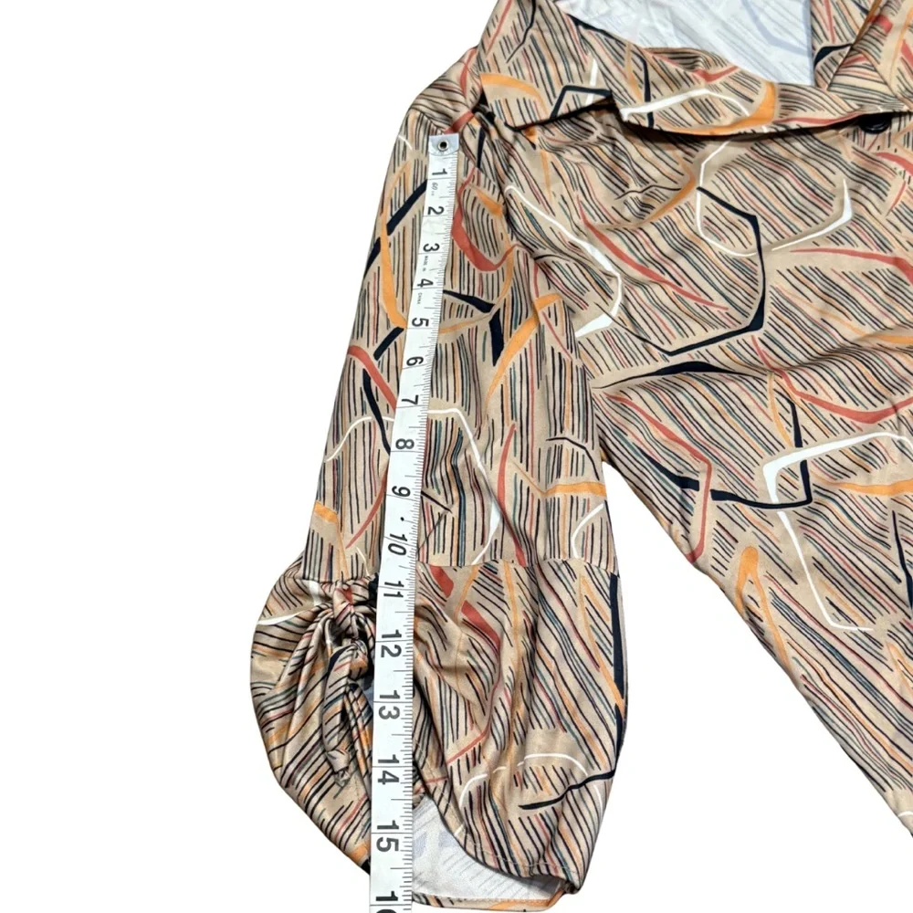 Vintage Carmelton USA Union‎ Made Blouse L Retro Abstract Top - Picture 10 of 10